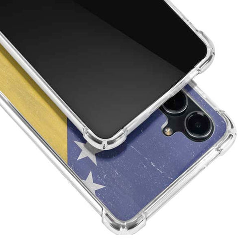 Bosnia and Herzegovina Flag Distressed Galaxy S23 FE Clear Case
